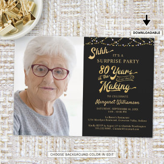 80. Überraschung Geburtstag im MAKING-Foto Einladung