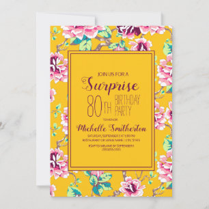 80. Überraschung Geburtstagsparty Gelbe Rosa Blume