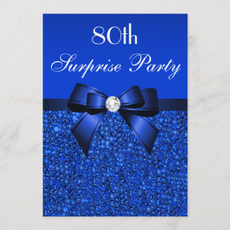 80. Überraschungs-Party-königliches Blau-Sequins Einladung