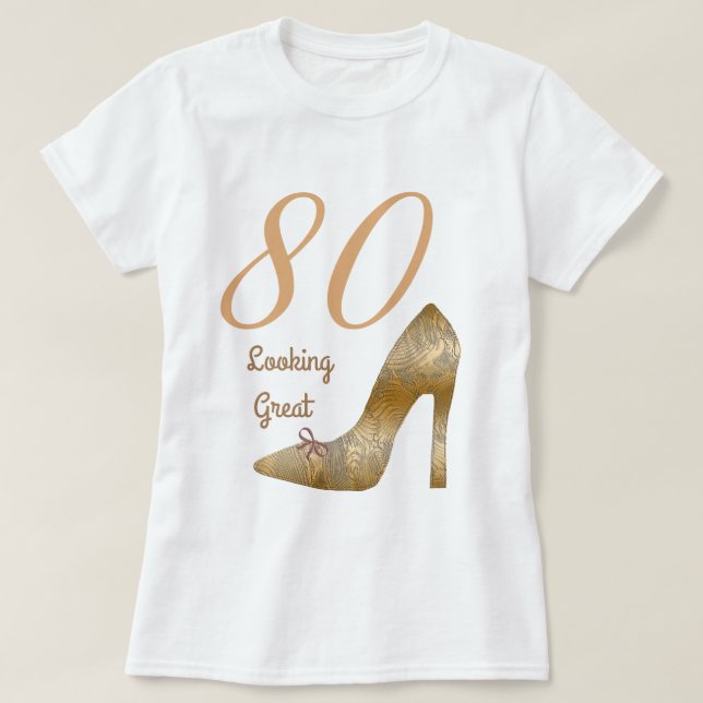 80 und Aussehen eines Großer Kupfer mit hoher Fers T-Shirt (Design vorne)