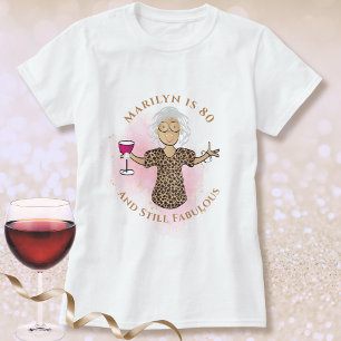 80 und fabelhafte ethnische weibliche Cartoon-Gebu T-Shirt
