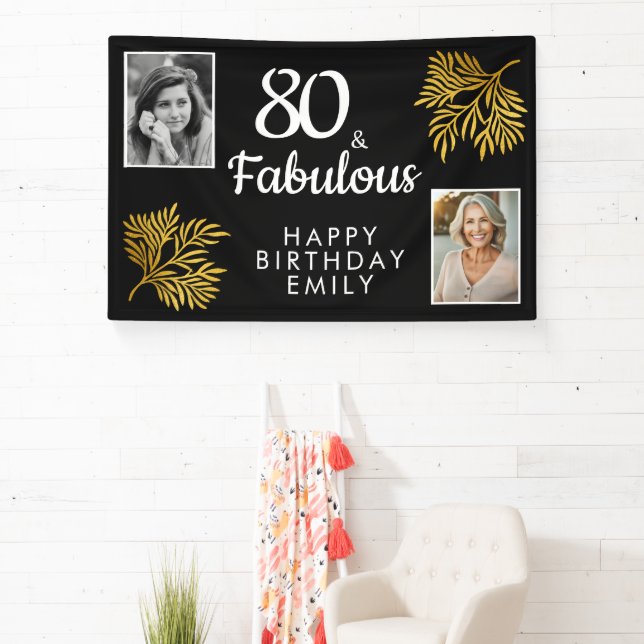 80 und fabelhaftes Gold Foliage 2 Foto 80. Geburts Banner (InSitu)
