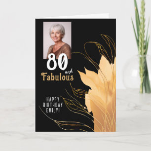 80 und fabelhaftes Gold Foliage 80. Geburtstags-Fo Karte
