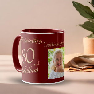 80 und Fabulous Ornamente 80. Geburtstag Foto Tasse