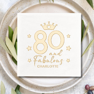 80 und Fantastisch Personalisierte Geburtstagsfeie Servietten Mit Folie