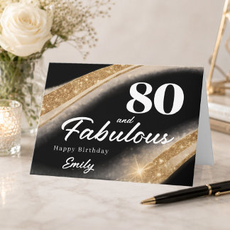 80 und Fantastisch Schwarzes Gold 80. Geburtstag Karte