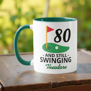 80 und immer noch schwingen, lustige 80. Geburtsta Tasse