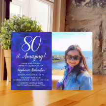 80 und Phantastisch Elegant Royal Blue Foto Geburt