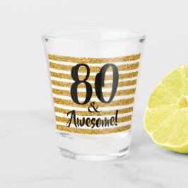 80 und Phantastische Gold Imitate Glitzer Stripe C Schnapsglas