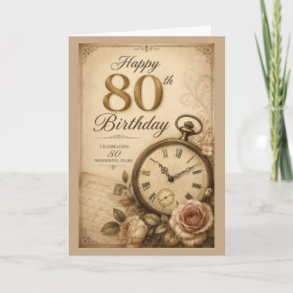 80. Vintage-Geburtstag Karte