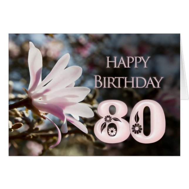 80e anniversaire avec magnolia (Devant horizontal)