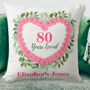80e anniversaire Coussin - 80 ans Loved Design