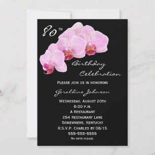 80e anniversaire de fête Invitation Orchidées