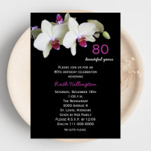 80e anniversaire de fête Invitation Orchidées