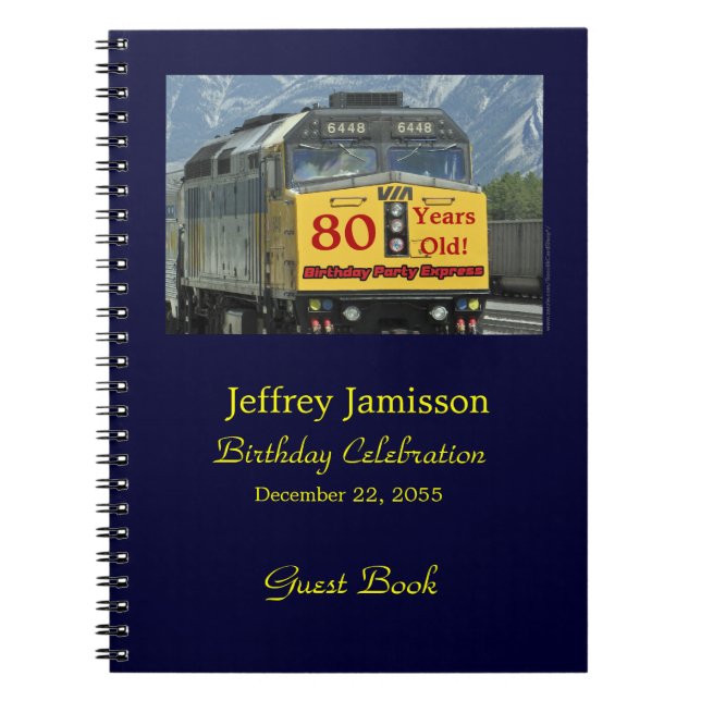 80e anniversaire de la fête Livre d'invité Train J (Devant)