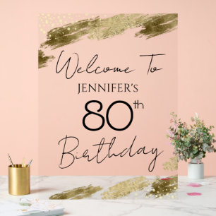 80e anniversaire Gold Black Welcome Clear