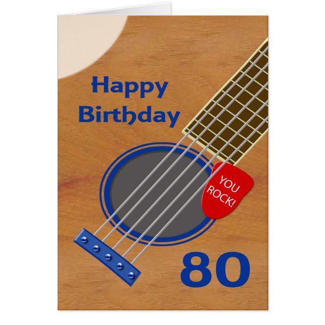 80e anniversaire Guitare Joueur Anniversaire (Devant)