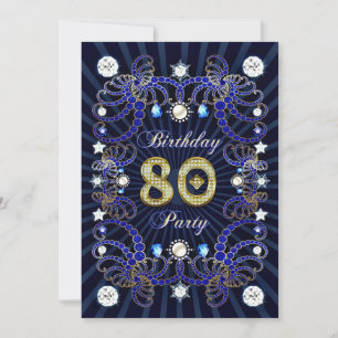 80e anniversaire invitation de fête avec des masse
