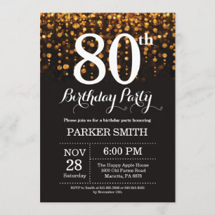 80e anniversaire Invitation Parties scintillant d'