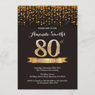 80e anniversaire Invitation Parties scintillant no