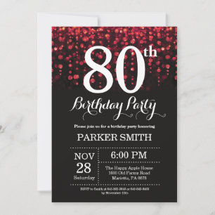 80e anniversaire Invitation Parties scintillant ro
