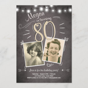 80e anniversaire Invitation Vintage 80e anniversai