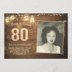 80e anniversaire Invitation Vintage 80e anniversai