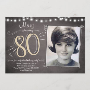 80e anniversaire Invitation Vintage 80e anniversai