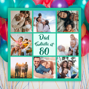 80e anniversaire papa photo carré carte photo coll