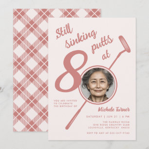 80e Invitation Anniversaire Thème Golf Photo Moder