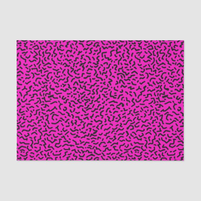 80er/90er Hot Pink Wiggly Retro Seidenpapier (Vorderseite)
