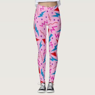 80er 90er Memphis-Stil geometrisch Pink  Leggings