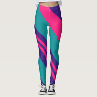 80er 90er Retro Abstrakt Wirbel Farbblock Leggings
