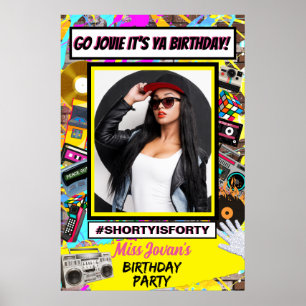 80er/90er Retro-Geburtstagsfeier Instagram-Foto Poster