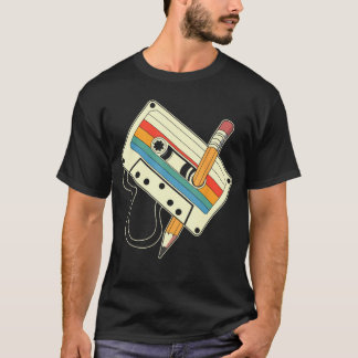 80er 90er Retro-Musik Mitape Cassetteband Bleistif T-Shirt