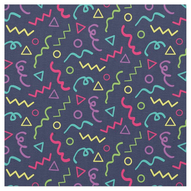 80er 90er Retro Party Neon Memphis Muster Stoff (Nahaufnahme)