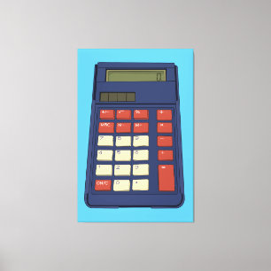 80er 90er Taschenrechner Mathe Schule Nostalgie Leinwanddruck