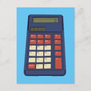 80er 90er Taschenrechner Mathe Schule Nostalgie Postkarte