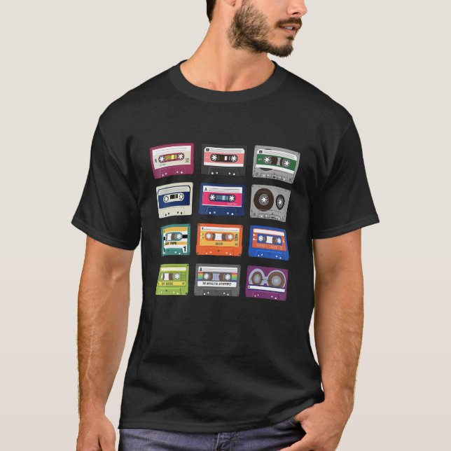 80er 90er-Vintag-Kassettenband T-Shirt (Vorderseite)