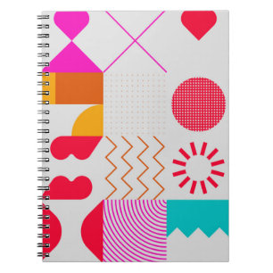 80er-90s Trendy Geometric Background Notizblock