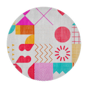 80er-90s Trendy Geometric Background Schneidebrett