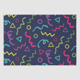 80er achtziger Retro-Party neonale Memphis Muster Seidenpapier