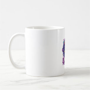 80er Aerobics Neon Katze Lustiges Katzenliebhaber- Kaffeetasse
