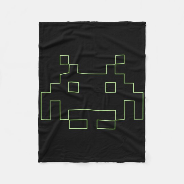 80er Arcade Game Retro Space Alien Invaders Gamer Fleecedecke (Vorderseite)