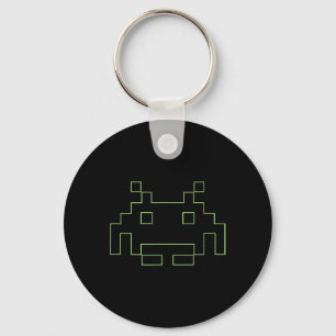 80er Arcade Game Retro Space Alien Invaders Gamer Schlüsselanhänger