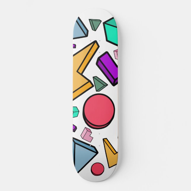 80er Ästhetische Vintag Retro Skateboard (Vorderseite)
