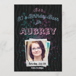 80er Birthday Bash Einladung - thematische 12x18 d