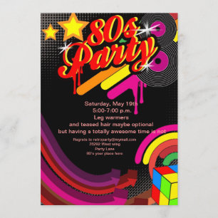 80er bling disco Party Einladung