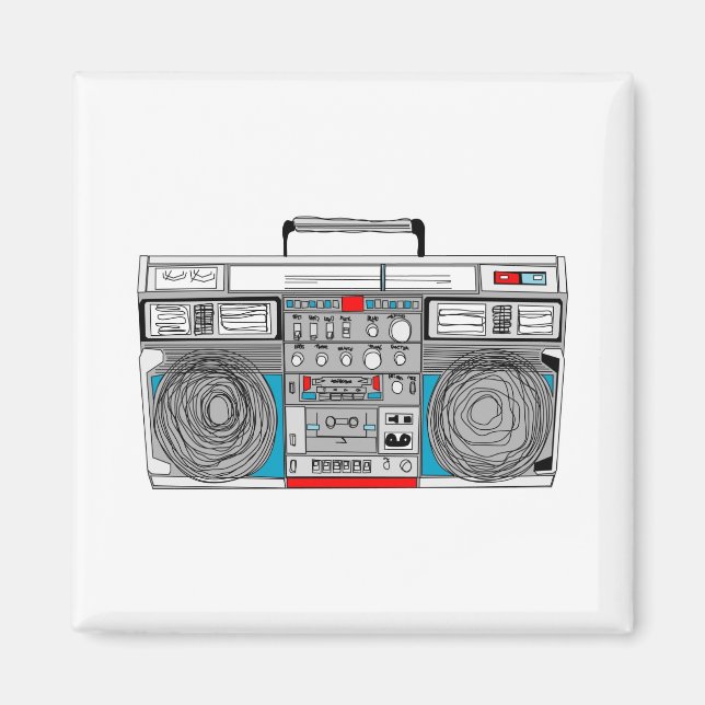 80er boombox-Abbildung Magnet (Vorne)