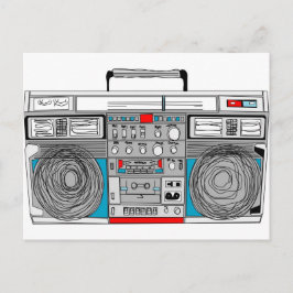 80er boombox-Abbildung Postkarte